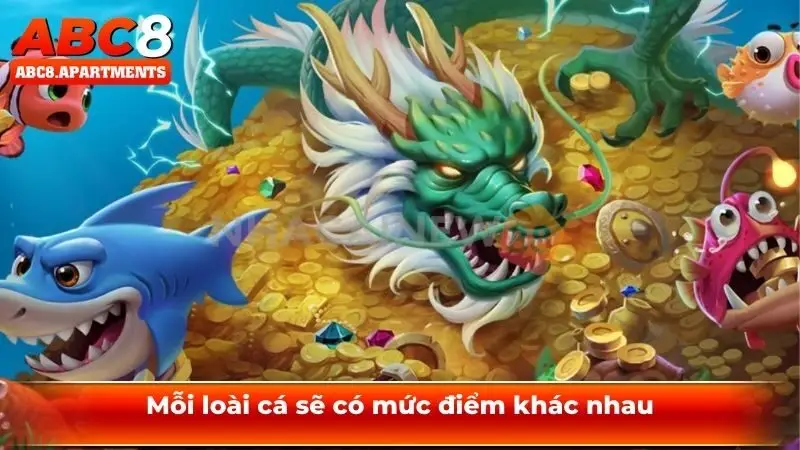 Bắn cá thủy cung - Không gian game có trải nghiệm đỉnh cao 2 Mỗi loài cá sẽ có mức điểm khác nhau