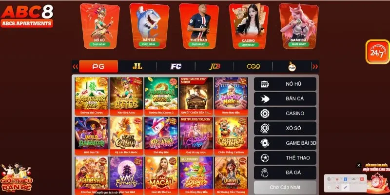 ABC8 37 Kho game ABC8 đa dạng và hấp dẫn